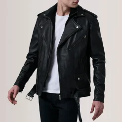 Kole Black Leather Double Rider Jacket