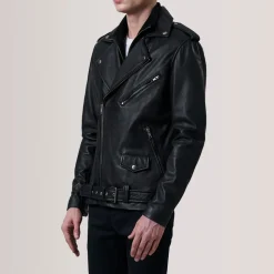 Kole Black Leather Double Rider Jacket