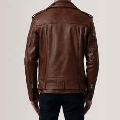 Kole Waxed Brown Leather Double Rider Jacket