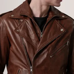 Kole Waxed Brown Leather Double Rider Jacket