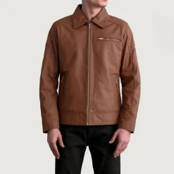 Lavendard Matte Brown Leather Biker Jacket
