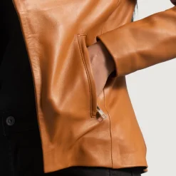 Lee Tan Brown Leather Blazer