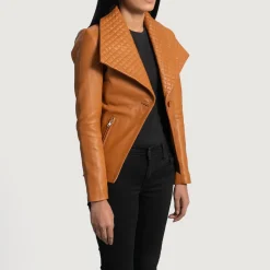 Lee Tan Brown Leather Blazer