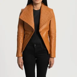 Lee Tan Brown Leather Blazer