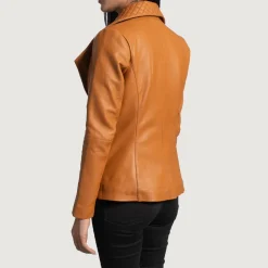 Lee Tan Brown Leather Blazer