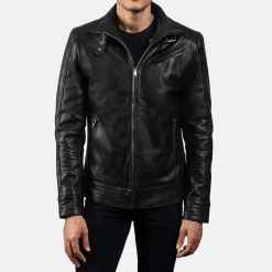 Legacy Black Leather Biker Jacket