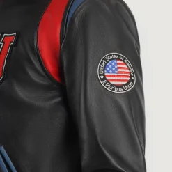 Liberte USA Black Leather Varsity Jacket
