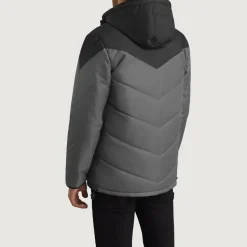 Luka Black & Grey Hooded Puffer Jacket