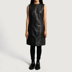 Luxe Black Leather Dress
