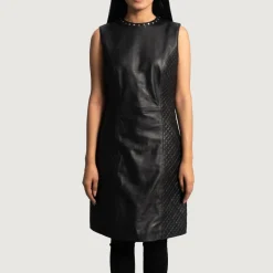 Luxe Black Leather Dress