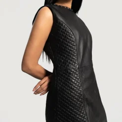 Luxe Black Leather Dress