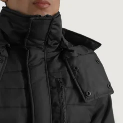 Malcolm Black Hooded Puffer Jacket
