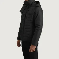 Malcolm Black Hooded Puffer Jacket