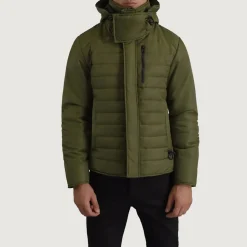 Malcolm Green Hooded Puffer Jacket