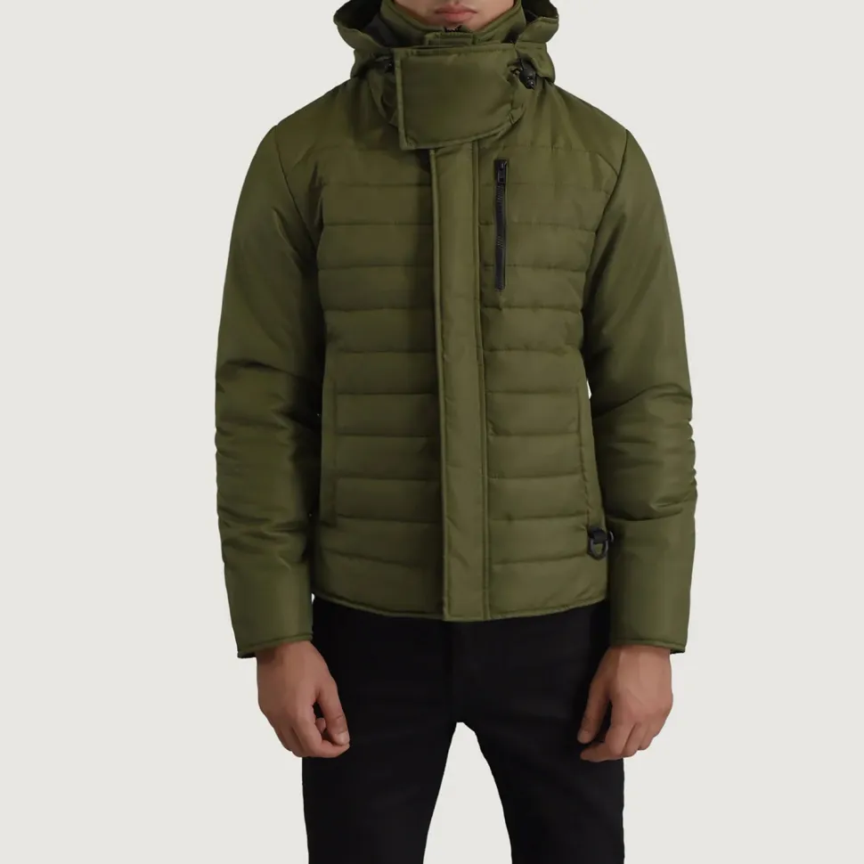 Malcolm Green Hooded Puffer Jacket