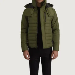 Malcolm Green Hooded Puffer Jacket