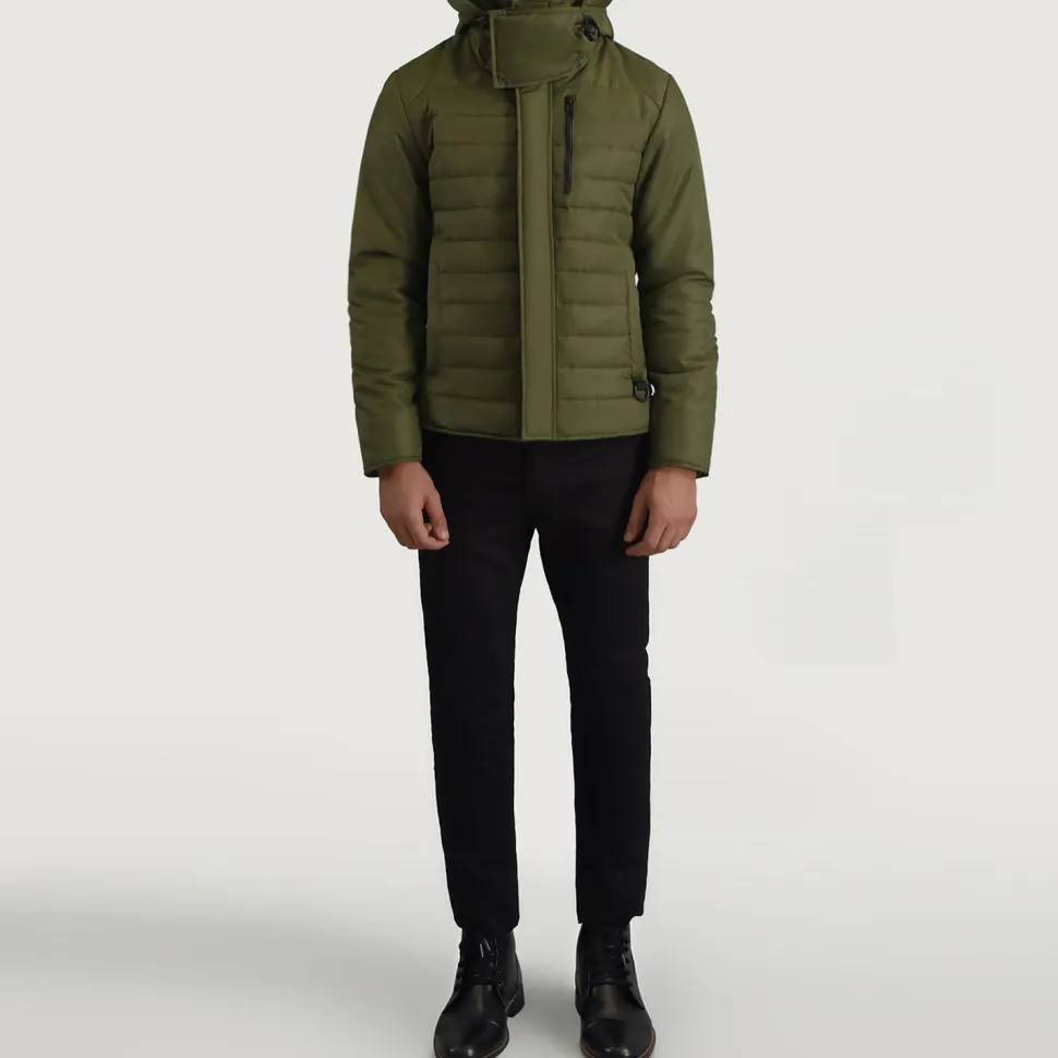 Malcolm Green Hooded Puffer Jacket
