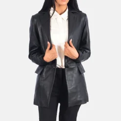 Marilyn Black Leather Blazer