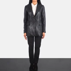 Marilyn Black Leather Blazer