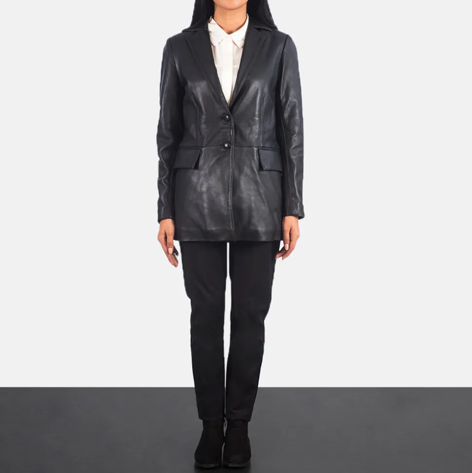 Marilyn Black Leather Blazer