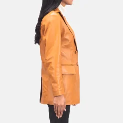 Marilyn Tan Brown Leather Blazer