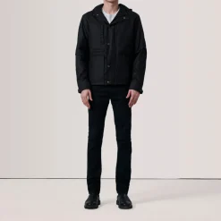 Marlo Black Canvas Hooded Work Jacket