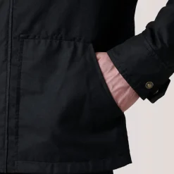 Marlo Black Canvas Hooded Work Jacket