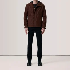 Marlo Brown Canvas Hooded Work Jacket