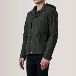 Marlo Olive Canvas Hooded Work Jacket