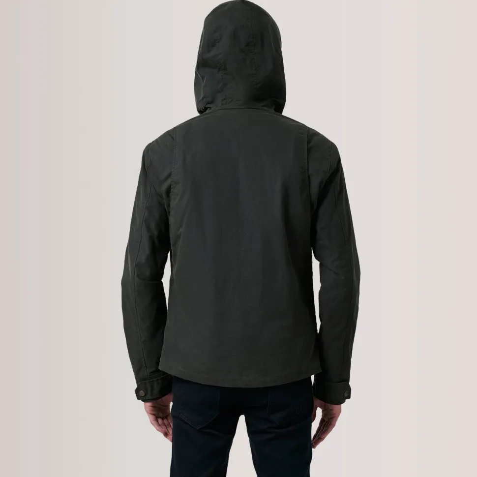 Marlo Olive Canvas Hooded Work Jacket
