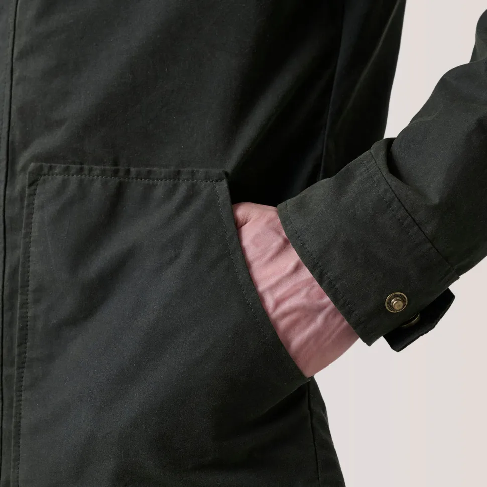 Marlo Olive Canvas Hooded Work Jacket