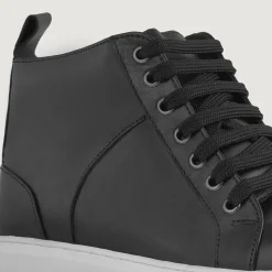 Marty High Top Black Leather Sneakers