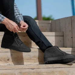 Marty High Top Black Nubuck Sneakers