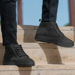 Marty High Top Black Nubuck Sneakers