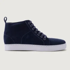 Marty High Top Blue Suede Leather Sneakers