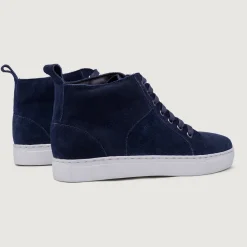 Marty High Top Blue Suede Leather Sneakers