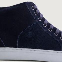 Marty High Top Blue Suede Leather Sneakers