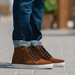 Marty High Top Brown Suede Sneakers