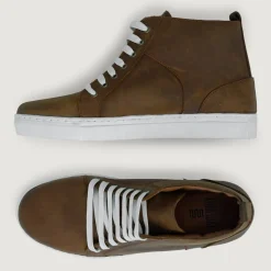 Marty High Top Burnt Copper Pullup Leather Sneakers