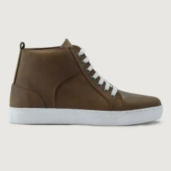 Marty High Top Burnt Copper Pullup Leather Sneakers