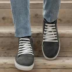 Marty High Top Grey Suede Leather Sneakers