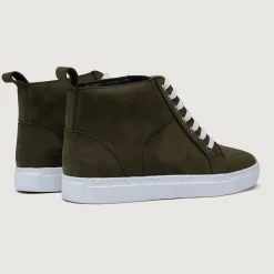Marty High Top Olive Pullup Leather Sneakers