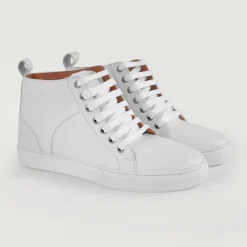Marty High Top White Leather Sneakers