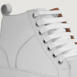 Marty High Top White Leather Sneakers