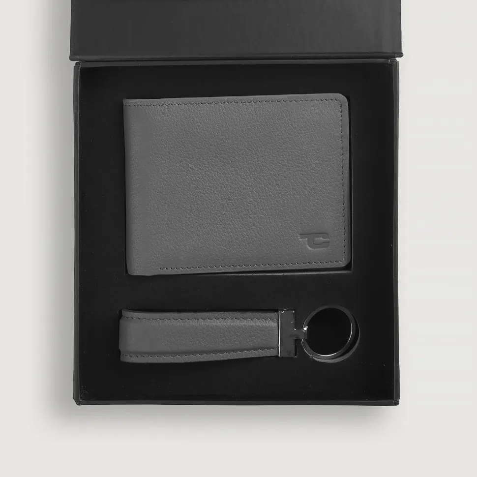 Marvin Grey Leather Gift Set