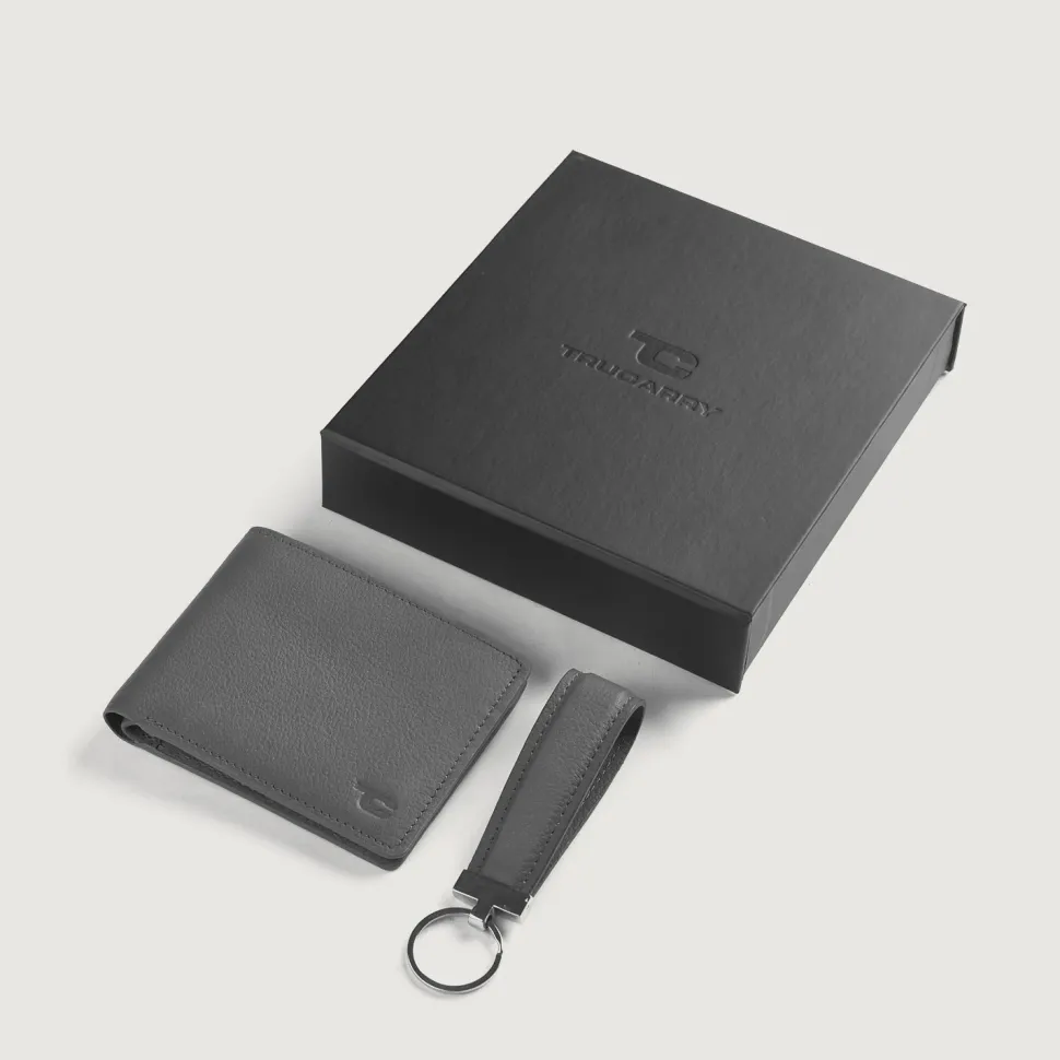 Marvin Grey Leather Gift Set