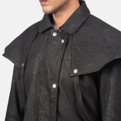 Maverick Black Leather Duster