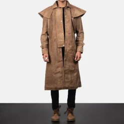 Maverick Brown Leather Duster