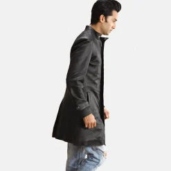 Midlander Quilted Black Leather Coat