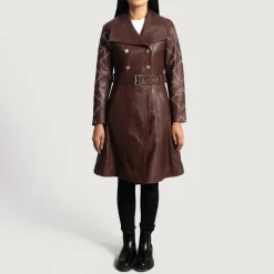 Missoni Maroon Leather Trench Coat